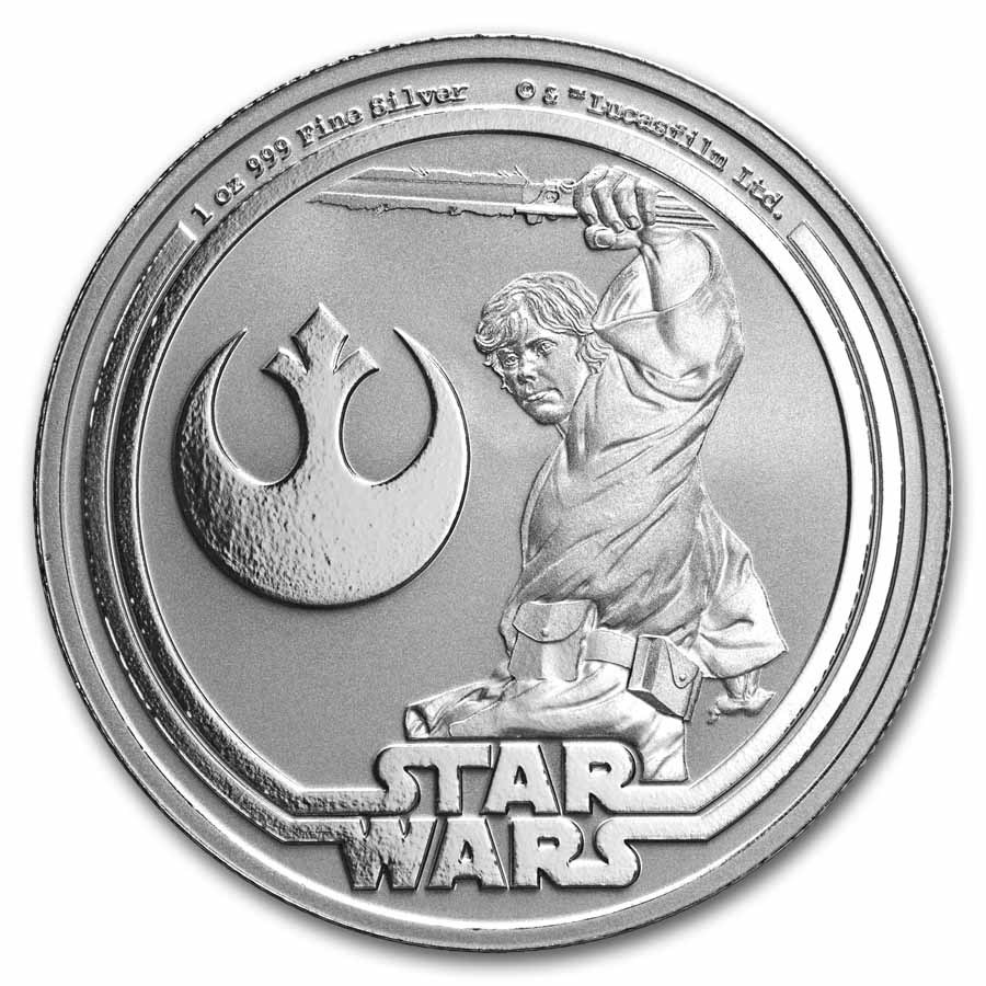 Buy 1 oz Silver Luke Skywalker Coin – Star Wars Trilogy Series