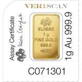 PAMP 25g Multigram 1 Gr x 25 Gold Bar (Minted)