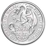 The Royal Mint 2 oz Queen's Beasts Dragon Silver Coin (2017)