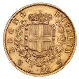 Italian Mint 20 Italian Lira Vittorio Emmanuel II Sardinia | Gold | 1850-1861